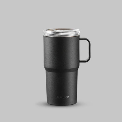 304 stainless steel water cup, coffee cup, tea cup with handle and lid, double-layer mug, car water cup, PP shell, birthday gift