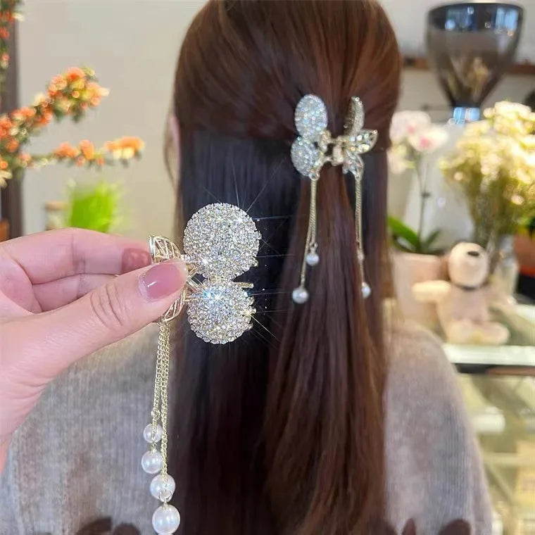 Delicate Tassels Rose Flower Alloy Hairpins for Women Girls Charm Retro Hair Clip New Hair Women's Accessories Gifts