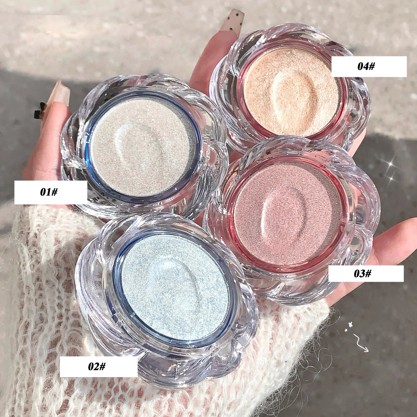 LEE INTO Dream Flower Highlight Powder Brightens and Contours Pearlescent Glitter No Flying Powder