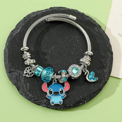 Disney-Lilo & Stitch Bracelet Anime Wristband, Cartoon Accessories for Kids, Birthday Gift, Toy for Boys and Girls, 7Styles