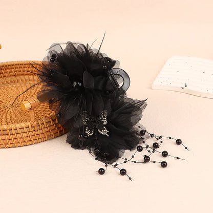 1PC Fashion Feather Butterfly Flower Pearl Tassel Hair Clip Women Shark Ponytail Clip Headdress Hair Accessories