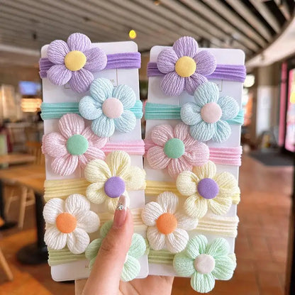 6/12Pcs/Set Cute Bow flower Rubber Elastic Hair Bands Girls Not Hurt Hair Small Scrunchie Kids Sweet Hair Ties Hair Accessories