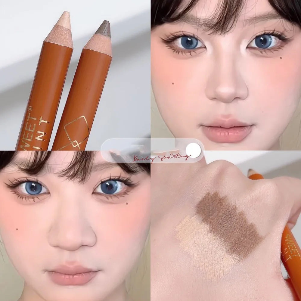 Double Head Contouring Shading Pen Face Brighten Three-dimensional Highlight Stick Brightening Skin Shadow Concealer Pencil