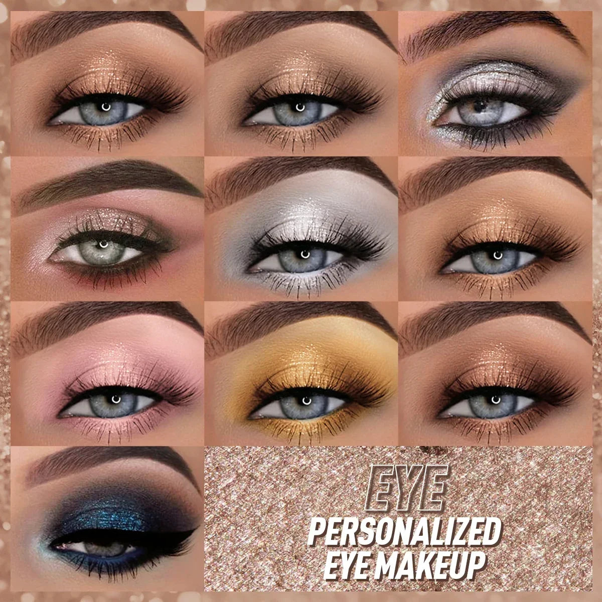 1PC Long-lasting, Mashed Potato Texture Eye Shadow, Glittery Finish, Fine Powder, Perfect for Creating Charming Eye Makeup