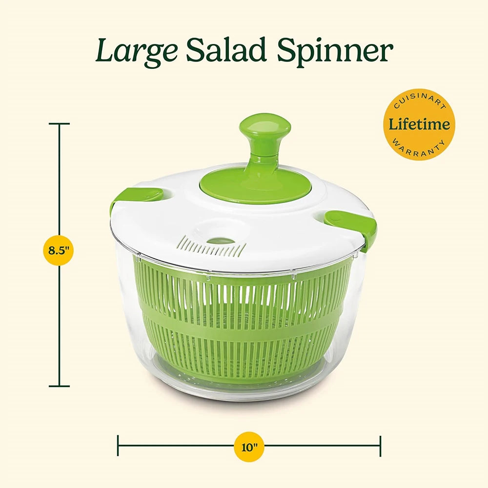LMETJMA 5 L  Large Salad Spinner Vegetable Washer Dryer Drainer Strainer with Bowl Colander Multi-Use Lettuce Spinner JT252