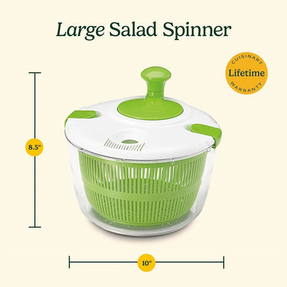 LMETJMA 5 L  Large Salad Spinner Vegetable Washer Dryer Drainer Strainer with Bowl Colander Multi-Use Lettuce Spinner JT252