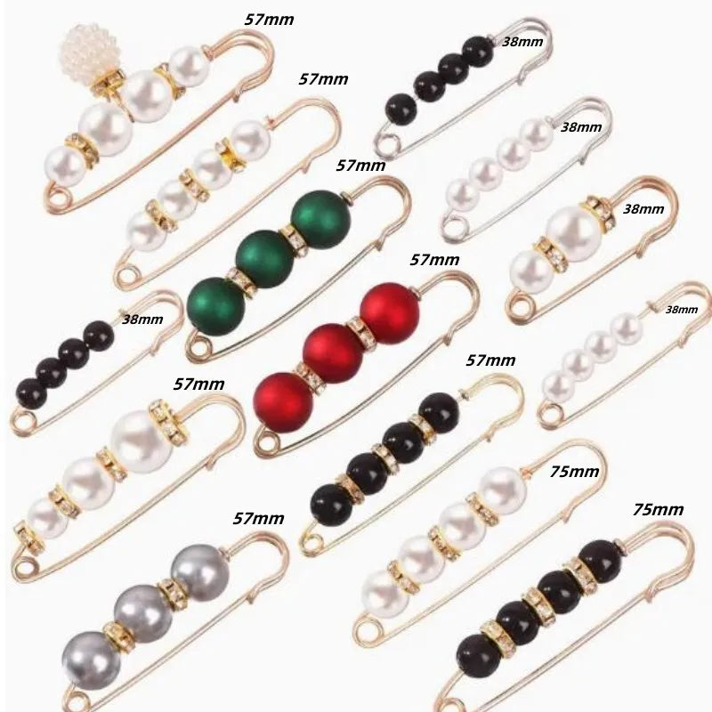 2/20pcs Clothing Brooch Pearl Waist Adjustment for Women Pearl Lapel Pin Sweater Dress Brooch Pins Badge Buckle DIY Accessories