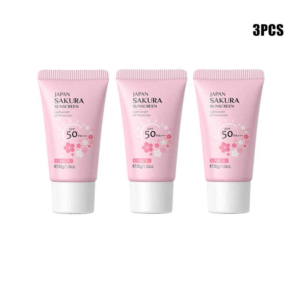 Sakura Skin Care Set Face Cream Serum Toner Facial Cleanser Sunscreen Eye Cream Face Skin Care Set Product Gift Daily Skin Care