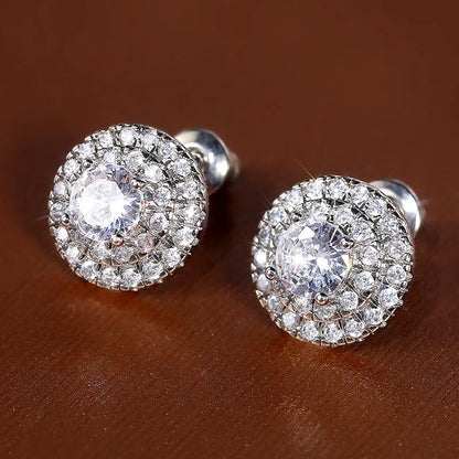 2026 Dainty Small Round CZ Stud Earrings for Women Simple and Elegant Daily Wear Ear Piercing Accessories Statement Jewelry