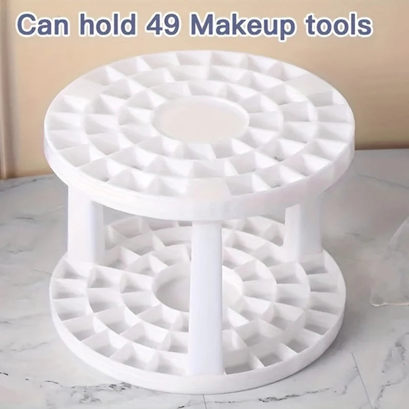 Makeup Brush Holder Organizer 360° Rotating Makeup Brush Desktop Organizer 5 Slot Make up Brushes Cup for Supply Bathroom Vanity