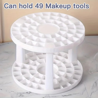 Makeup Brush Holder Organizer 360° Rotating Makeup Brush Desktop Organizer 5 Slot Make up Brushes Cup for Supply Bathroom Vanity