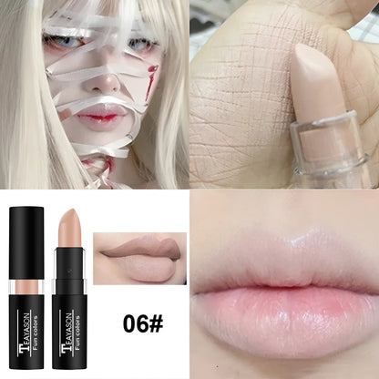 12 Colors Matte Nude Clay Lipstick Vampire Makeup Punk Black Lip Gloss Dark Paint Stick Durable Waterproof Lasting Cosmetics