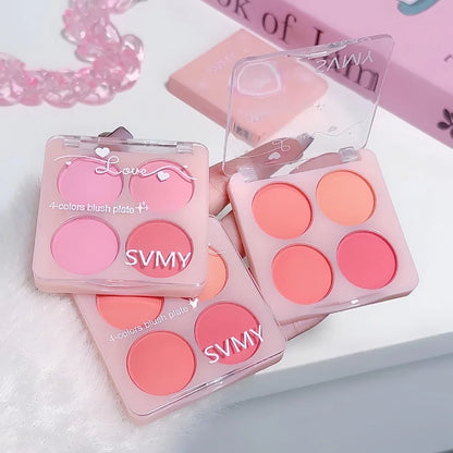 Sweet Ice Cream 4-Color Blush Brightening Peach Pink Color Transparent Natural Lightweight Blendable Face Color Face Makeup
