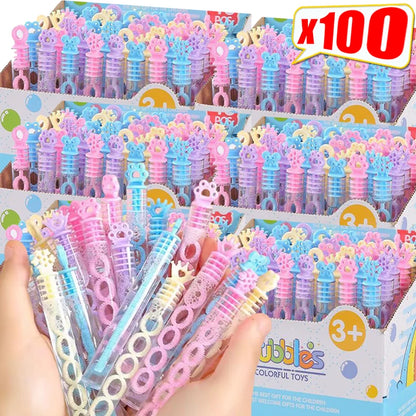 100/10PCS Colorful Bubble Soap Bottles 5 Holes Wand Tube Bubble Empty Soap Bottles Tube Wedding Gifts Birthday Party Decoration