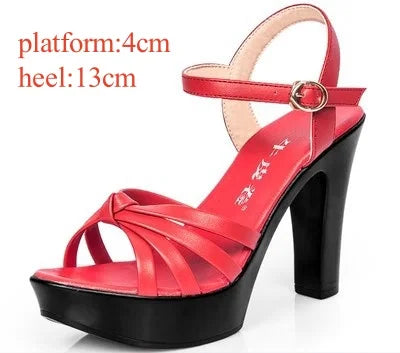 11cm 13cm  Elegant Patent Leather Sandals Women's Platform Shoes Summer 2025 Block High Heels Sandals for Party Model Dress