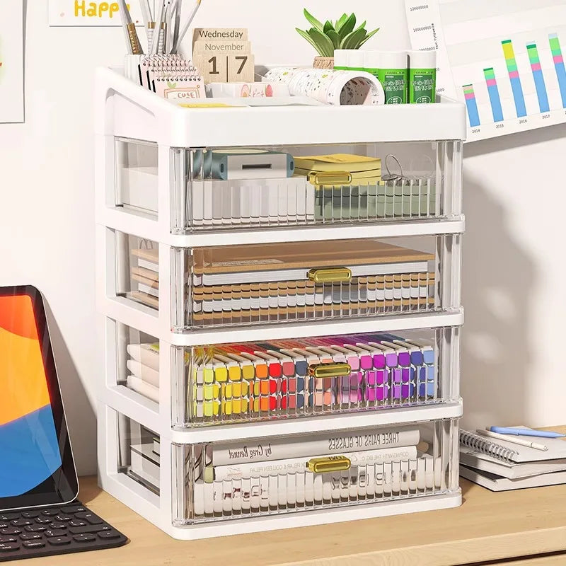 Desktop Organizer Box Multi-Layer Storage for Office Stationery Pencils Student Supplies Bedroom Study Desk Organization