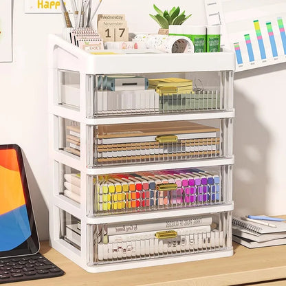 Desktop Organizer Box Multi-Layer Storage for Office Stationery Pencils Student Supplies Bedroom Study Desk Organization