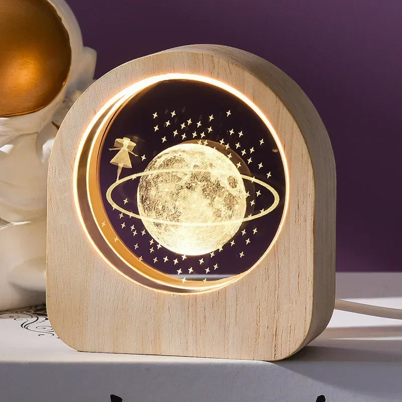 3D Crystal Glass Craft Decoration Laser Engraved Solar System astronomy Valentine's Day gift Birthday Gift Desktop Decoration