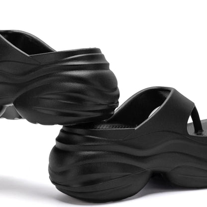 Women's Clip Toe Platform Flip Flops Summer Lightweight Soft Sole EVA Slippers for Women Thick Sole Non Slip Beach Shoes Slides