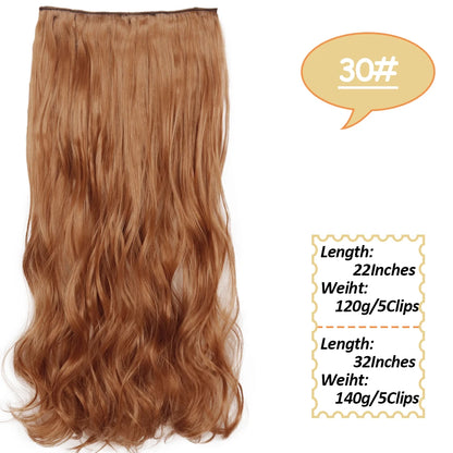 NICESY Synthetic Long Wavy 5 Clips Hair Extensions 22Inch/32Inch Clip On Hair Extensions High Tempreture Fake For Women
