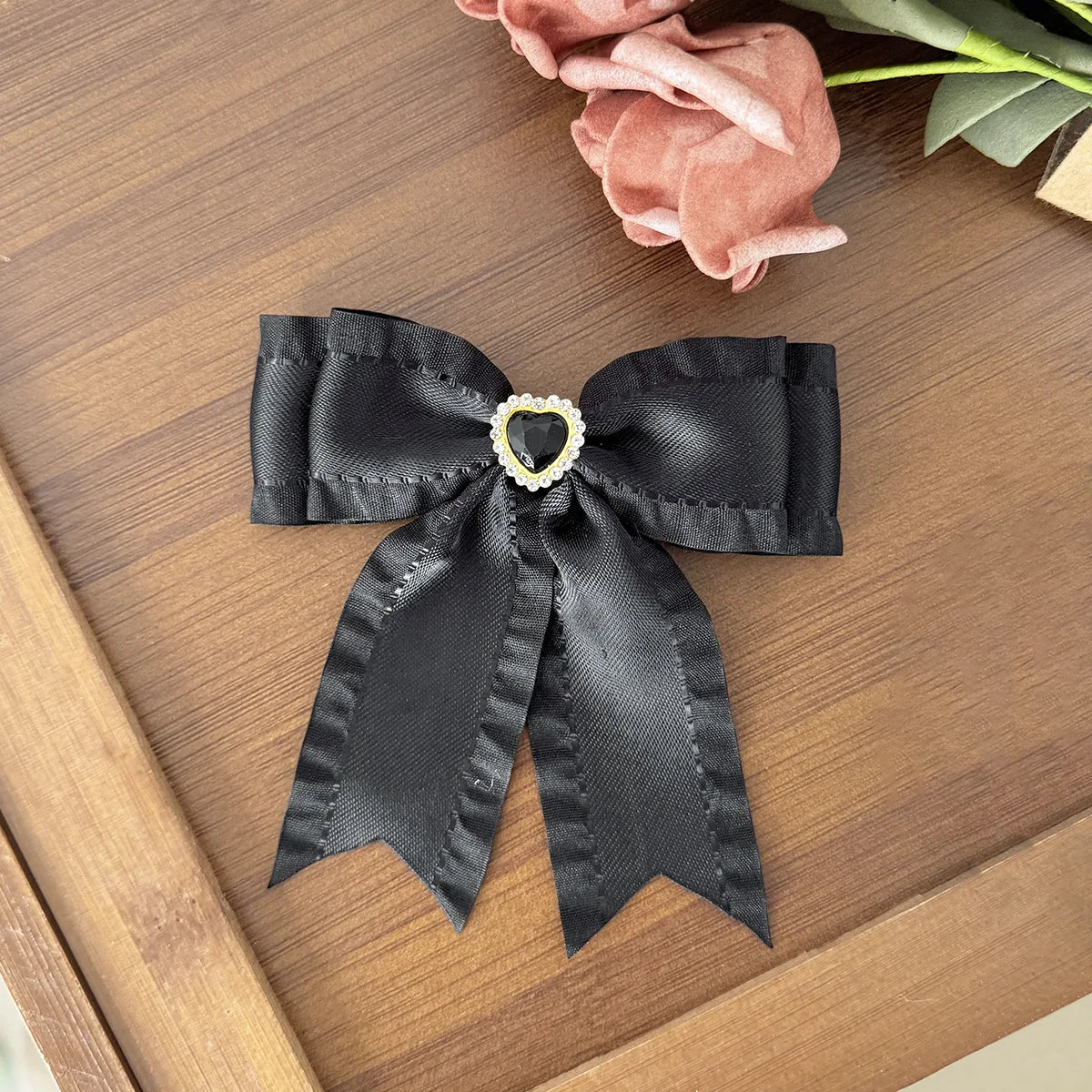 Women Elegant Lace Bow Ribbon Hair Clips Solid Color Satin Заколка Бант Girls Korean Hairpins Party Headdress Hair Accessories