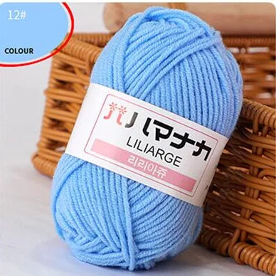 25G Milk Sweet Soft Baby Cotton Knitting Wool Thick Fiber Yarn Velvet Hand Threads for Knitting Wool Crochet Yarn for DIY Sweate