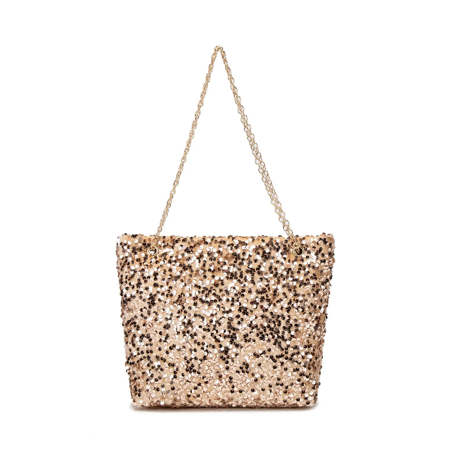 Shiny Sequin Tote Bag Large Capacity Chain Shoulder Bag Glitter Evening Handbag for Party Wedding & Prom Fashion Bag for Women