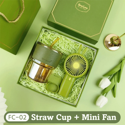 3IN1 Souvenir Gift Set Stylish Design Fan/Towel/Cup Practical Gift Sets with Paper Bag Portable Gift Box Set Personalized Gifts