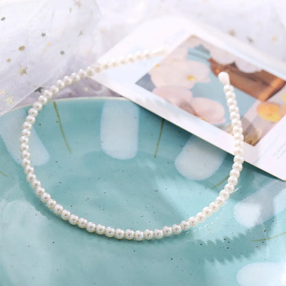 VAGZEB Fashion Full Pearl Hairbands Elastic Flower Women Hair Hoop Bands Headband Bezel Girls Hair Accessories Headdress