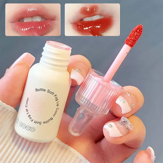 New Milk Tube Mirror Lip Glaze Water Light Glass Lip Gloss Pink Bean Paste Mirror Lipstick Moisturizing Sexy Red Lip Tint Makeup