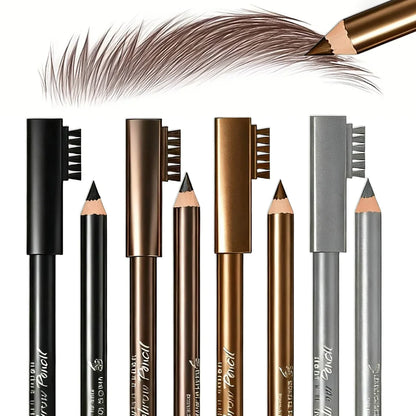 2 In 1 Eyebrow Pencil With Brush Sweat Proof Eyeliner Makeup Pen Professional Defining & Filling Tool Easy Application Cosmetics