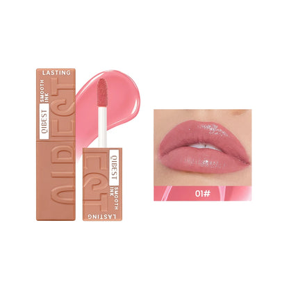 QIBEST 8 Colors Nude Watery Lip Gloss Long Lasting Liquid Lipstick Not Fading Sexy Red Purple Lip Glaze Lip Tint Women Makeup