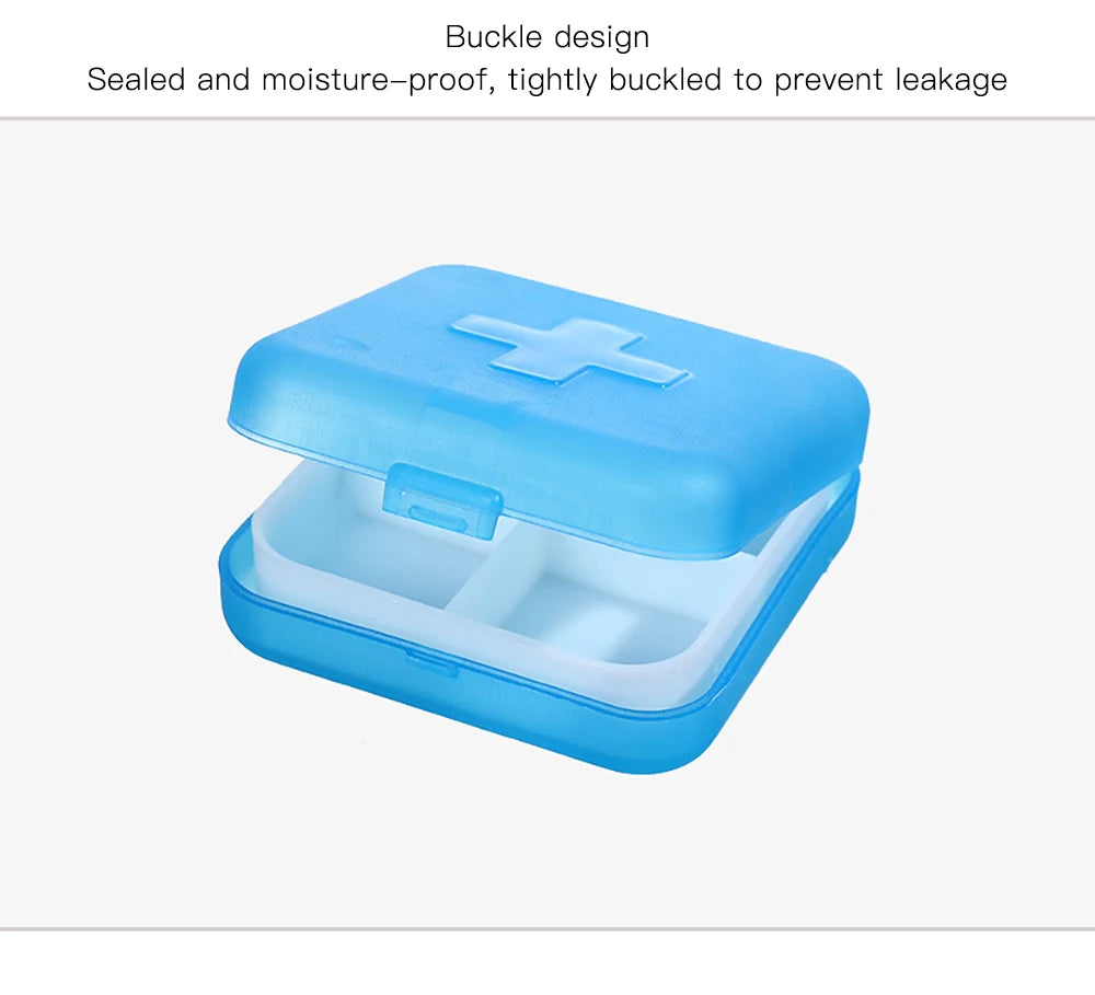 4 Grids Pills Box Plastic Storage Box Weekly Pill Organizer Travel Medicine Container Waterproof Boxes Vitamin Holder