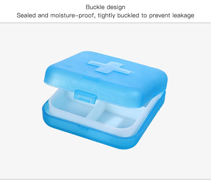4 Grids Pills Box Plastic Storage Box Weekly Pill Organizer Travel Medicine Container Waterproof Boxes Vitamin Holder