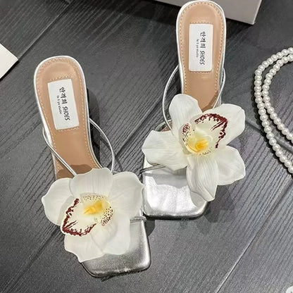 1 Pair Simulation Coloful Thai Fairy Butterfly Flower Shoe Buckles Personalized Design Phalaenopsis Shoe Flower Sandals