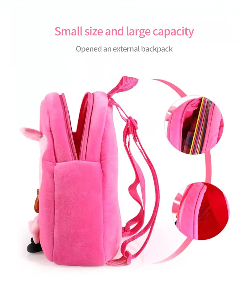 Peppa Pig Plush kindergarten Single shoulder bag Backpack soft stuffed George wallet Candy Toy pink student Girl child kids Gift