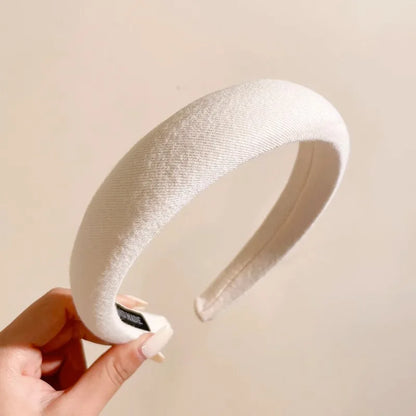 Rose Red Wide-brimmed Sponge Hair Band Women Fairy Temperament Headband Tweed Head Hoop Hairband Princess Girls Hair Accessories