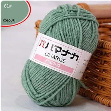 25G Milk Sweet Soft Baby Cotton Knitting Wool Thick Fiber Yarn Velvet Hand Threads for Knitting Wool Crochet Yarn for DIY Sweate