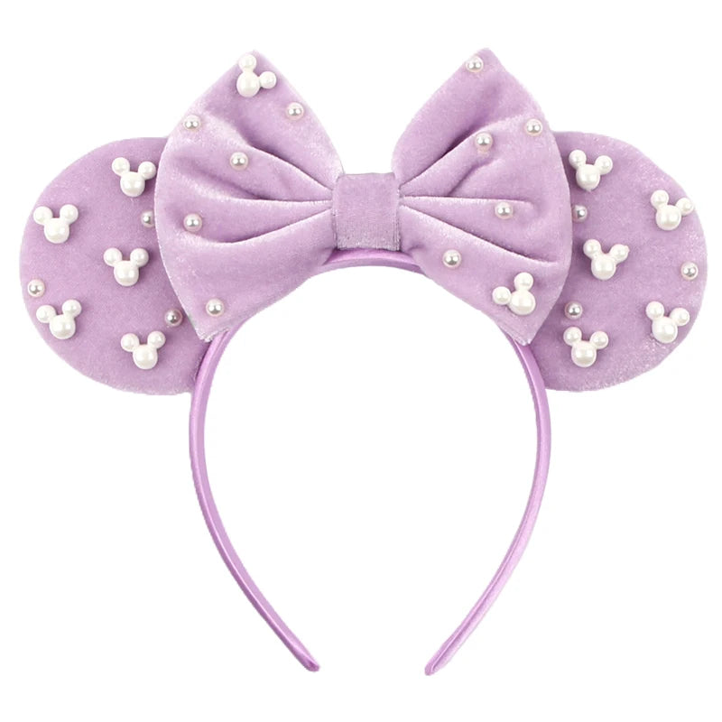 New Trendy Mouse Ears Headband Mickey 3.3"Velvet For Girls Soft Bow Hairband Halloween Festival Party Trip DIY Hair Accessories