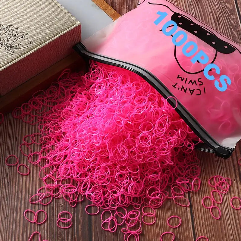 100pcs New Cute Girl Hair Bands Candy Color Elastic Rubber Band Hair Band Child Baby Headband Scrunchie Hair Tie Accessories