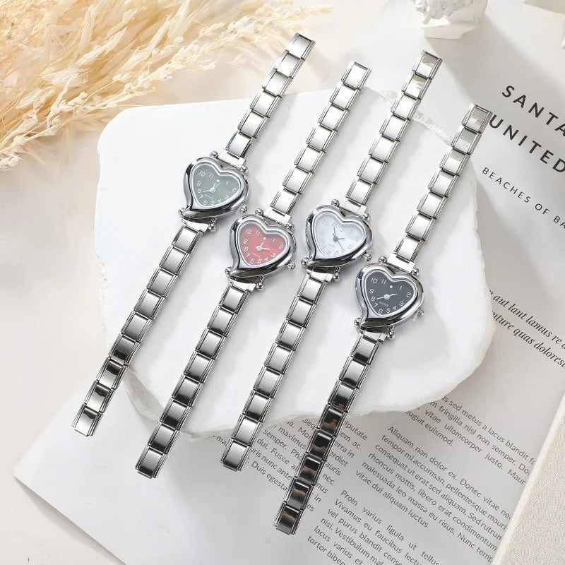 Fashion Women DIY 9mm Width Italian Elastic Charm Stainless Watch Bracelet Bangle For Party Friend Wife Birthday Jewelry Gifts