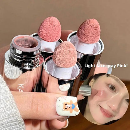 Liquid Powder Blusher 2 In 1 Liquid Powder Blusher Cheek Lip Natural With Sponge Tip Suitable  Low Matte Color Saturation Blushe