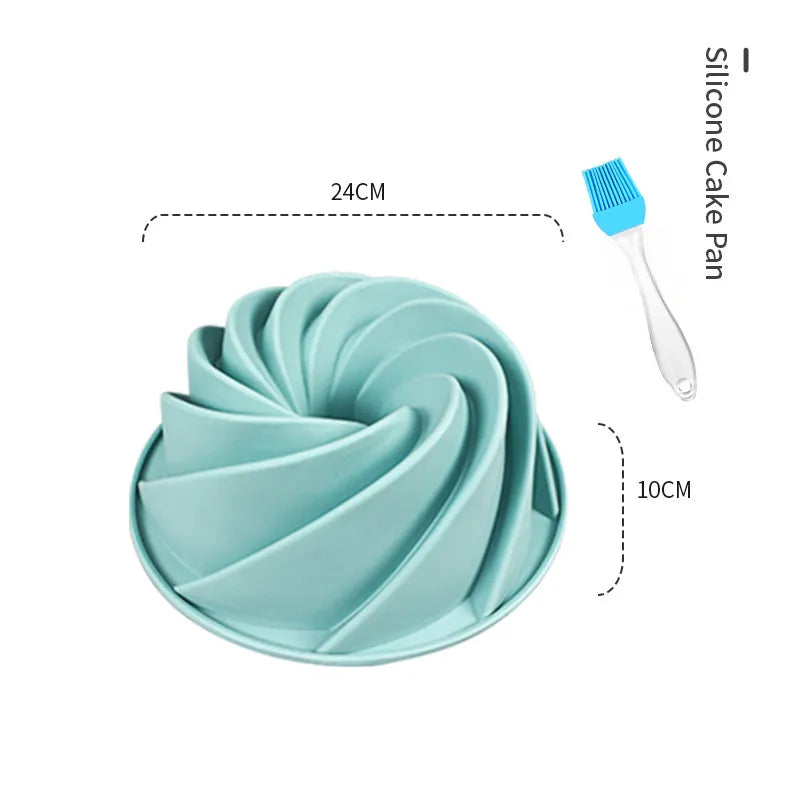 Baking Pans Set Silicone Bakeware Molds for Baking,Bread Donut Pan Cake Kitchen Fluted Tube Pan Cupcake Moulds with free Brush