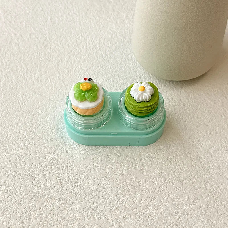 KLASSNUM Portable Cute Cartoon Contact Lens Case Drawer Design Color Contact Lenses Box Container Storage Case Travel Accessory