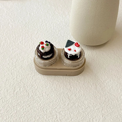 KLASSNUM Portable Cute Cartoon Contact Lens Case Drawer Design Color Contact Lenses Box Container Storage Case Travel Accessory