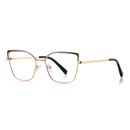0 -0.5 -0.75 To -6.0 Pink Gold Frame Cat Eye Minus Myopia Glasses Women 1.56 Aspheric Anti Blue Light Prescription Spectacles