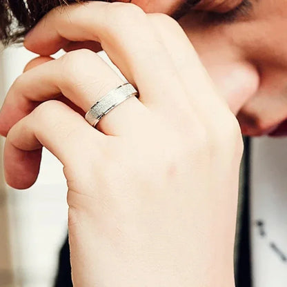 Light Luxury Feeling Titanium Steel Frosted Ring Feminine Temperament Minority Does Not Fade Ring Hand Jewelry Gift Creative