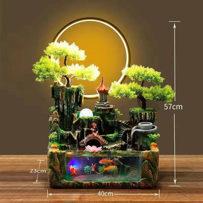 Mini Aquarium For Desktop Small Fish Tank With Waterfall Pump Home Office Decoration