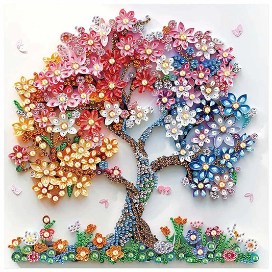 Special Shape Diamond Art Painting Kits for Adult and Beginners,Colorful Tree Diamond Art Painting for Home Wall Decoration Gift