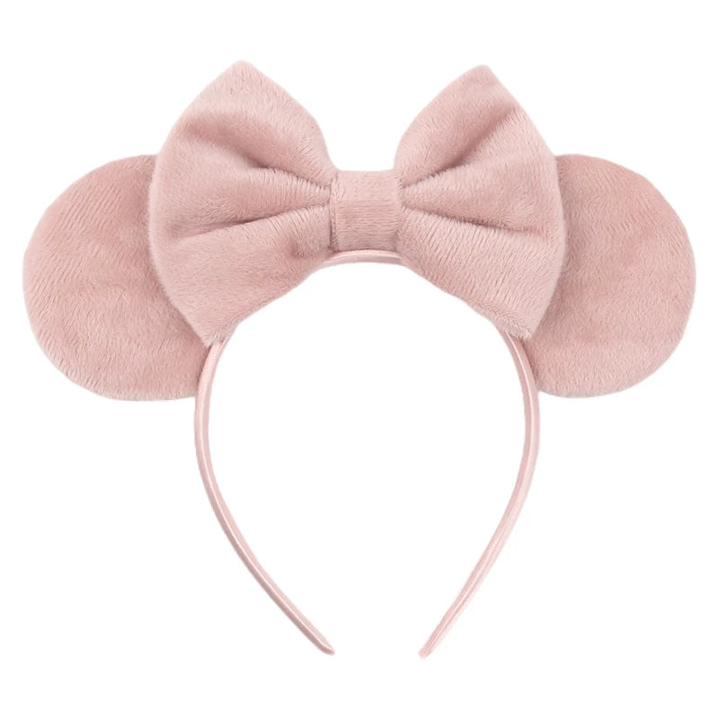 New Trendy Mouse Ears Headband Mickey 3.3"Velvet For Girls Soft Bow Hairband Halloween Festival Party Trip DIY Hair Accessories